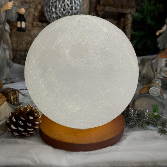 Large D5 Starry Moon Lamp 18cm - LED Night Light with Stand, Perfect for Bedroom Decor and Gifts